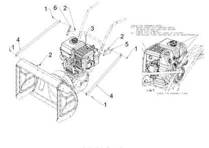 Support Diagram and Parts List for 2X30-INCHMAX (31AH8JVSB10)(2023) Cub Cadet Snow Blower